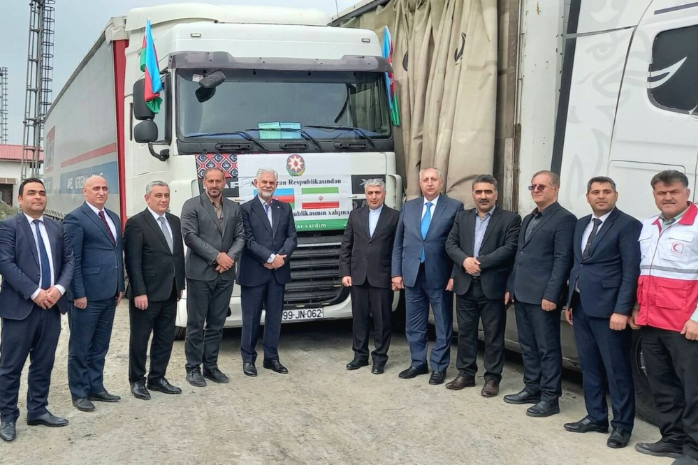 سومین محموله کمک‌های انسان‌دوستانه جمهوری آذربایجان به ایران  تحویل شد