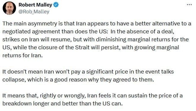 رابرت مالی: ایران هزینه‌های شکست احتمالی مذاکرات را بهتر از آمریکا تحمل می‌کند