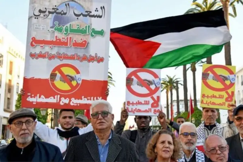 تظاهرات فعالان مراکشی در محکومیت اقدامات اسرائیل علیه فلسطین