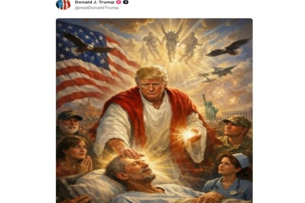 טראמפ תוקף את האפיפיור ומעלה תמונה "מזעזעת" של ישו המשיח