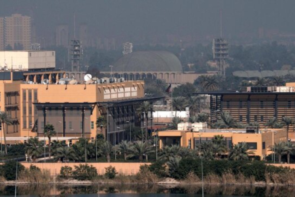 پدافند سفارت آمریکا در بغداد در پی رصد پهپاد فعال شد