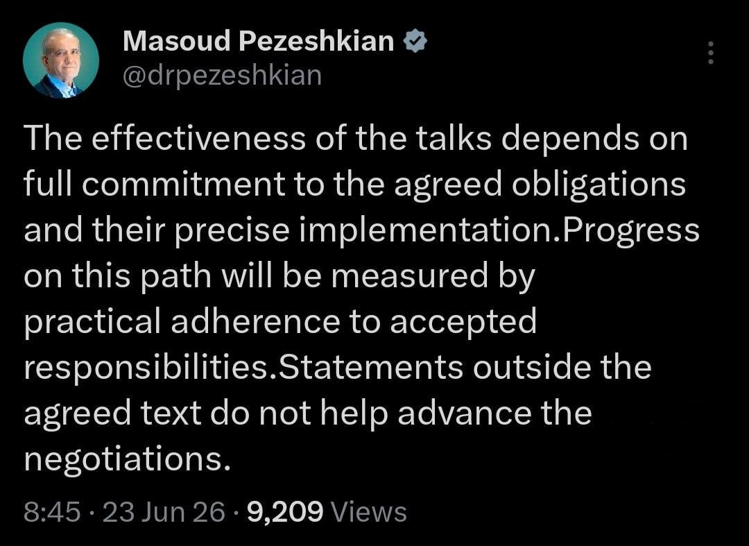 伊朗总统：与美谈判效果取决于对商定义务的承诺和执行