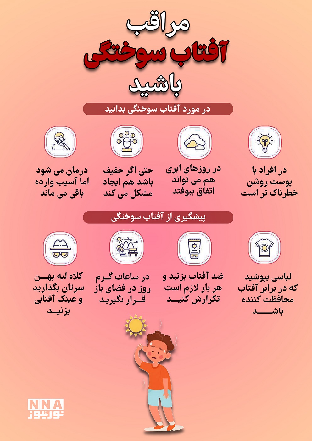 نوراینفو | چگونه از آفتاب‌سوختگی در روزهای گرم تابستان پیشگیری کنیم؟