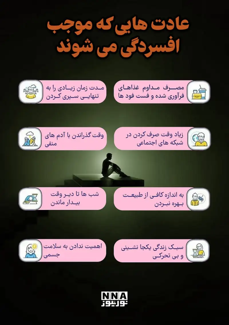 نوراینفو | عادت‌هایی که موجب افسردگی می شوند