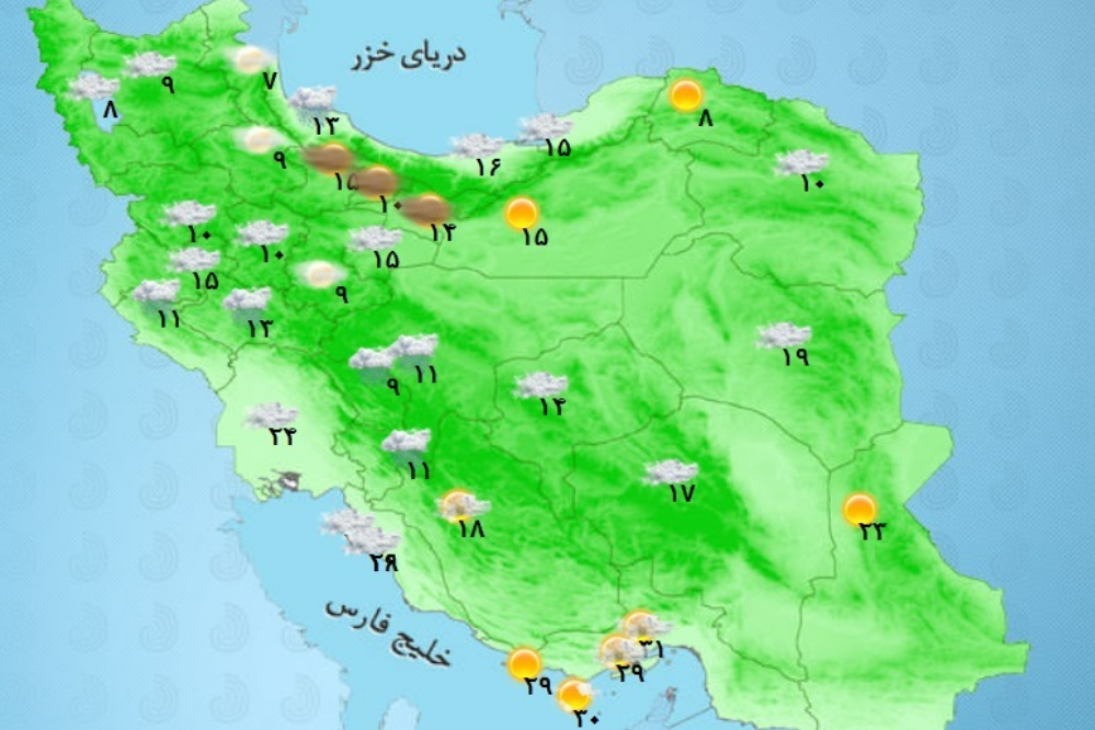 وضعیت آب و هوا امروز دوشنبه29تیرماه + وضعیت استان‌ها