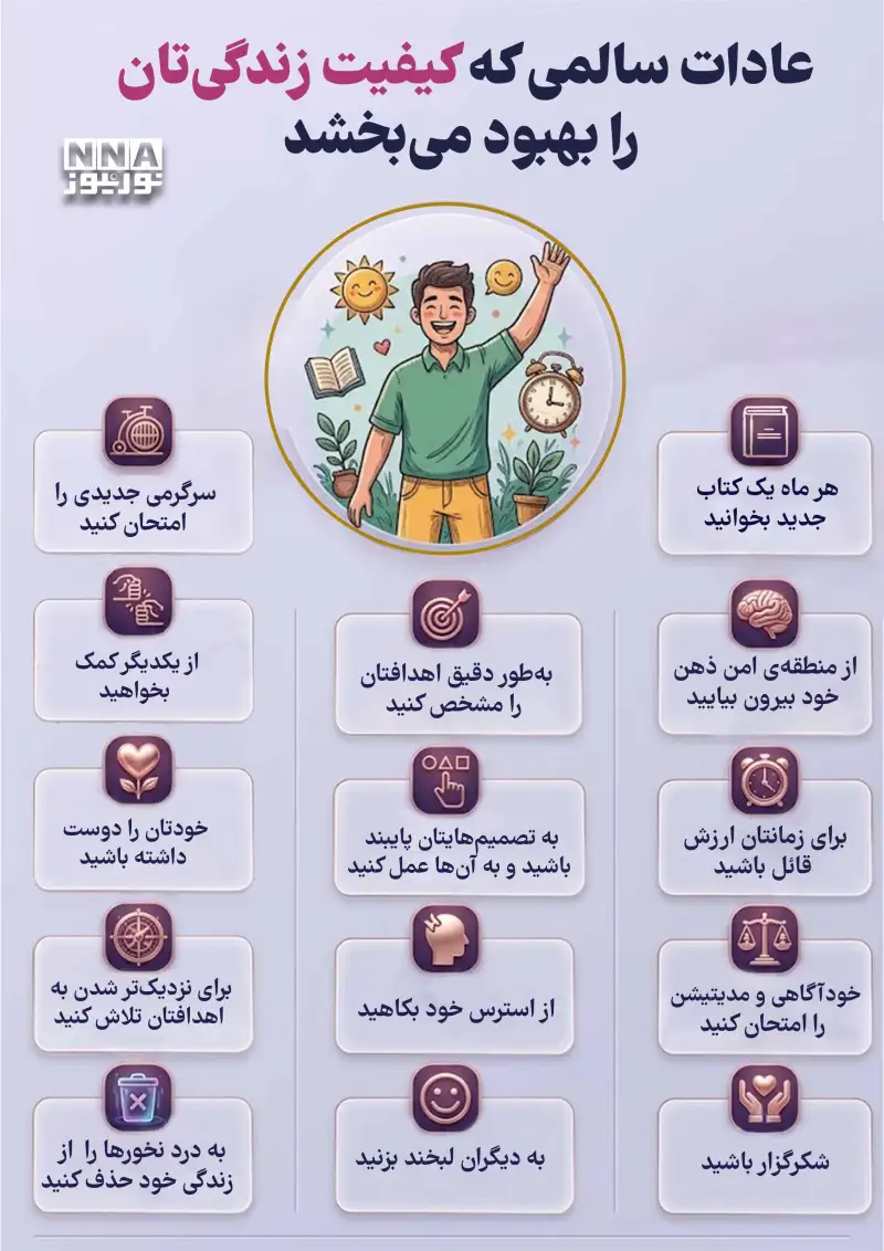 نوراینفو | 13 عادت ساده که کیفیت زندگی شما را بهبود می بخشد